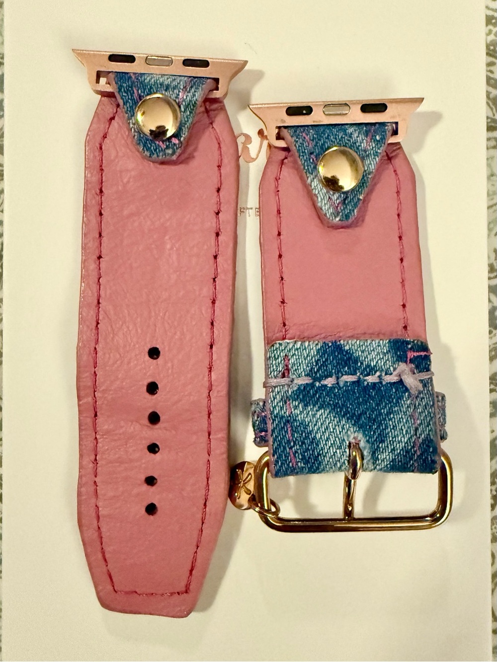 Spark*l Bands Size 2 Coach Denim Watchband lined in Tulip - Picture 6 of 6